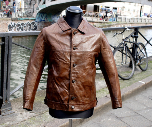 Giacca pelle marrone vintage