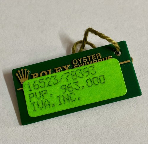 Rolex green tag hangtag - green,