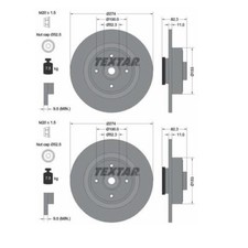 2X Textar 92141403 Disco Freno