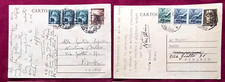 LUOGOTENENZA 1946: 2 CARTOLINE POSTALI L.1,20 TURRITA E DEMOCRATICA+DOPP. E TRIP