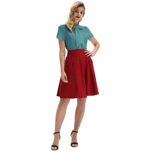 Donna solido colore con lacci - solido,
