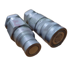 COPPIA INNESTI RAPIDI IDRAULICI DA1/2" FACCIA PIANA MASCHIO FEMMINA  ESCAVATORE