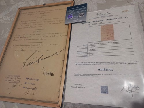 Documento autografo benito - autografo,