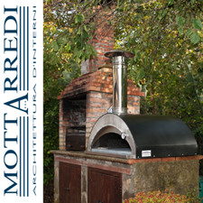 FORNO A LEGNA 4 PIZZE COTTURA DIRETTA PIZZAIOLO INOX 80x60 - Chiama x sconto