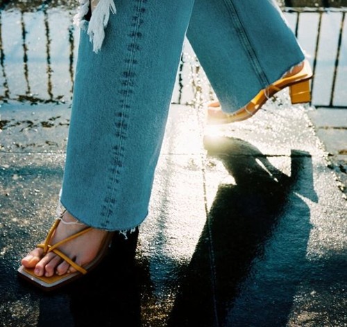 Zara leather high heels - high,