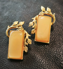 orecchini vintage americani anni 60 a clip in lucite firma Coro - vtg earrings