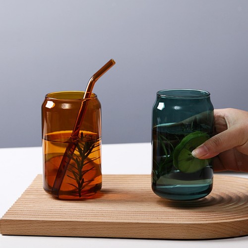 Tazza vetro con cannuccia - con,