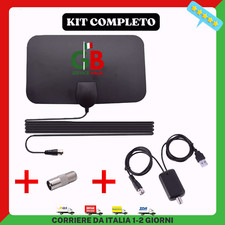 ANTENNA TV DA PER DIGITALE TERRESTRE AMPLIFICATA INTERNA ESTERNA CASA DVB T2 4K