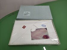 Completo Letto LENZUOLO matrimoniale 2 FEDERE cotone RICAMO MANO vintage Tov27