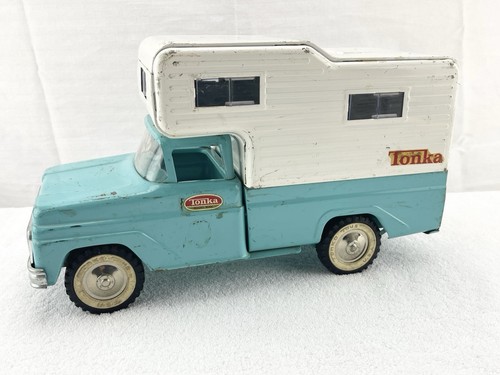 Camper pickup tonka teal - camper,