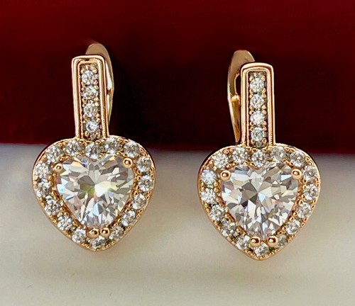 Orecchini cuore lusso zircone