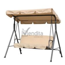 Dondolo 3 posti Beige Amantea arredo giardino