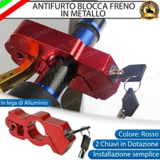ANTIFURTO BLOCCA LEVA FRENO BLOCCAFRENO IN METALLO ROSSO PER YAMAHA MAJESTY 250