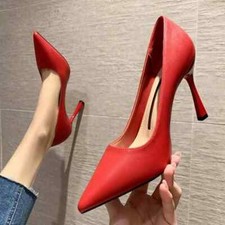 decolte scarpe donna eleganti comode rosso classico 10 cm pelle sintetica 9244