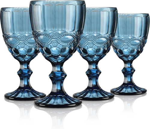 Blu vintage bicchiere vino - vintage,