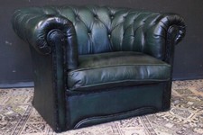 Poltrona / armchair/ originale Chesterfield / Chester club / pelle verde inglese