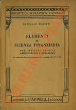 MARIANI Marcello - Elementi di Scienza finanziaria per Istituti tecnici amminis