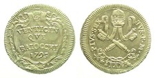 Stato Pontificio Pio VI 25 BAIOCCHI 1795 ANNO XXI qSPL Ag Silver 