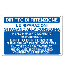 Cartello Segnaletico Diritto