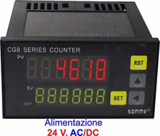 Contapezzi 6 cifre , 24 V. AC/DC Conta pezzi  CG8 contaimpulsi Contatore
