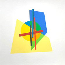 Luigi VERONESI "Composizione 3" , 1997 serigrafia originale firmata 70x70 CM