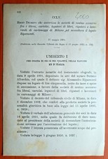 MILANO REGIO DECRETO X MUTUO SOCCORSO CARTOLAI,LIBRAI & LEGATORI DI LIBRI-4060