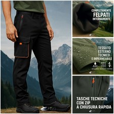 Pantalone multitasche felpato - multitasche,