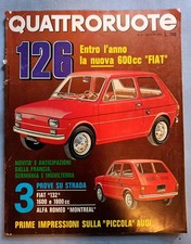QUATTRORUOTE 200 1972 FIAT 126-132-MONTREAL-AUDI-JAGUAR XJ 12-MOTO TRIUMPH BONNE