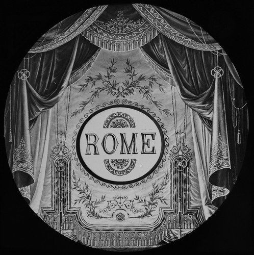 Magic lantern slide rome title - magic,