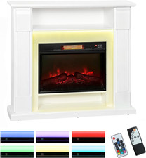 Camino Elettrico Con Cornice Effetto Fiamma 3D Realistico 3 Modalità, 1800W Cami