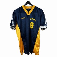 Maglia vintage anni 90 Diadora Mars Football Club Soccer Futbol blu taglia L