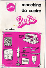LIBRETTO INSTRUZIONI MACCHINA DA CUCIRE BARBIE MATTEL 1974  1976 