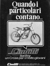 advertising Pubblicità brochure MOTO  CIMATTI BAT BOY '74-MOTOCROSS-CICLOMOTORI