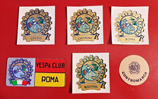 VESPA CLUB  ITALIA 4 DECALCOMANIE + ADESIVO + CONTROMARCA ORIGINALI ANNI 50/60