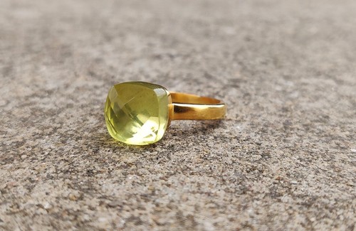 Anello quarzo limone - anello, argento