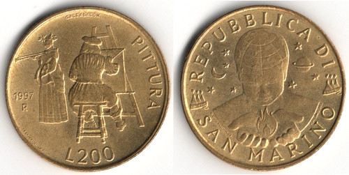 San marino 200 lire 1997 - marino, lire,