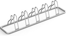 Simple Houseware 5 Bici Bicicletta Pavimento Parcheggio Regolabile Supporto Portaoggetti, Argento