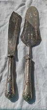 Coltello e paletta da dolce in argento marchiato anni '50/60