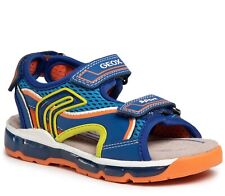 Sandali Geox Android doppio strappo blu e arancio con luci