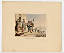 WITTING VIANELLI ACQUAVITARO AMBULANTE ACQUATINTA ORIG C. 1830 (Z7)