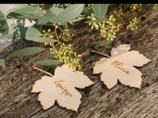 Segnaposto matrimonio foglia nome personalizzato