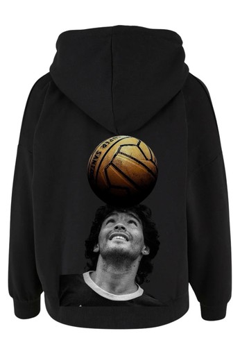 Felpa nera cappuccio maradona - felpa,