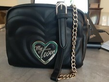 Borsetta donna TWIN SET nera con tracolla dorata - Usato Perfetto