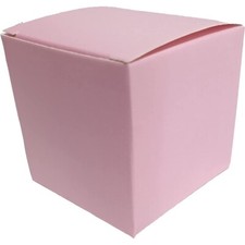 10 pz scatole cartone pieghevole rosa 6x6x6 cm bomboniere nascita battesimo  FCA