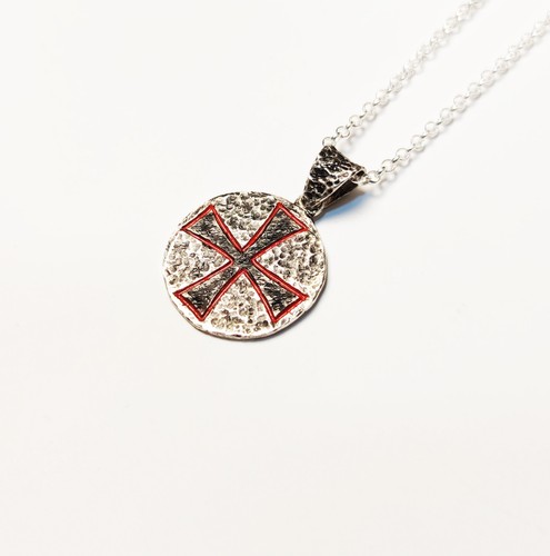 Collana croce rossa templare - croce,