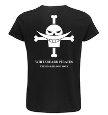 T-shirt One Piece Barba Bianca Anime Bianca/Nera unisex 100%Cotone cartoni