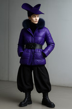 Piumino Madeleine viola collo