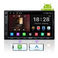 A5L 7inch Android Double DIN Car Stereo, Wireless CarPlay&Android Auto Touch ...