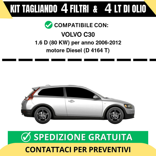 Tagliando per volvo c30 - per, 1.6