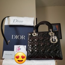 Borsa media Lady Dior nera